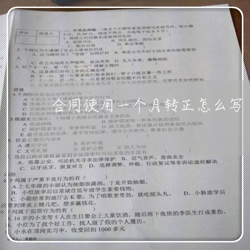 合同使用一个月转正怎么写/2023061969581