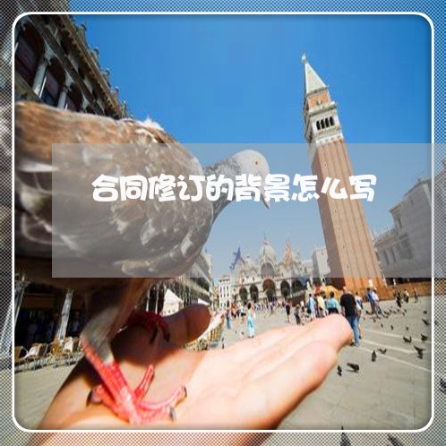 合同修订的背景怎么写/2023040130371 合同修订的背景怎么写/2023040130371