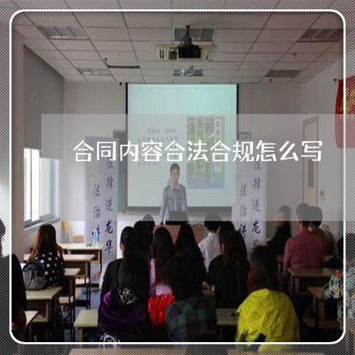 合同内容合法合规怎么写/2023022743816
