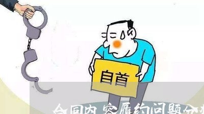 合同内容履约问题分析怎么写/2023011670573