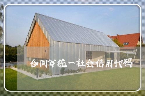 合同写统一社会信用代码/2023011695836 合同写统一社会信用代码/2023011695836
