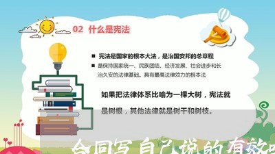 合同写自己说的有效吗/2023022681894 合同写自己说的有效吗/2023022681894
