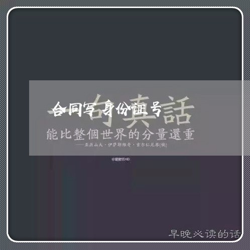 合同写身份证号/2023041239272