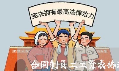 合同制员工工资表格式怎么写/2023061651614 合同制员工工资表格式怎么写/2023061651614