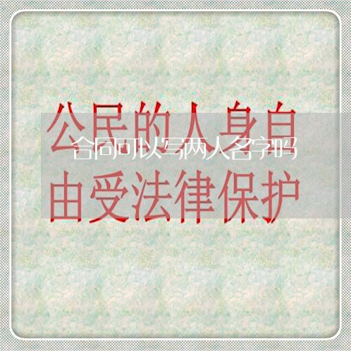 合同可以写两人名字吗/2023041337260