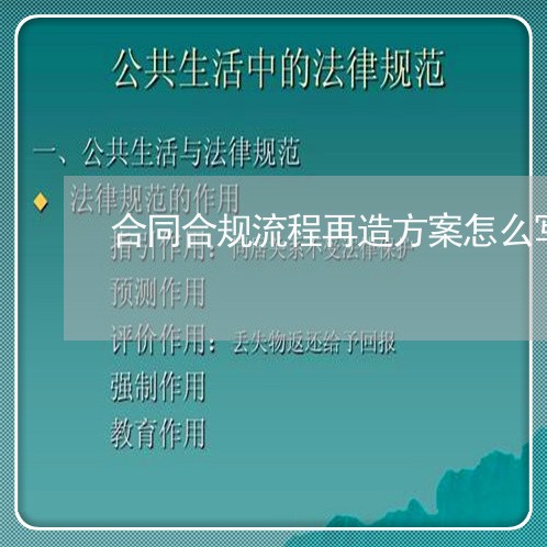 合同合规流程再造方案怎么写/2023042130570