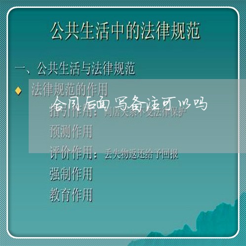 合同后面写备注可以吗/2023041206952