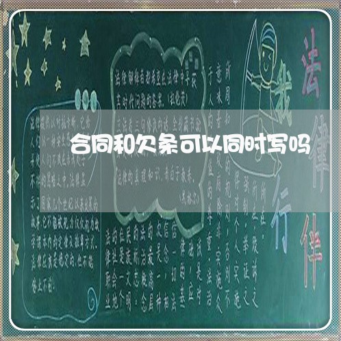 合同和欠条可以同时写吗/2023041337261