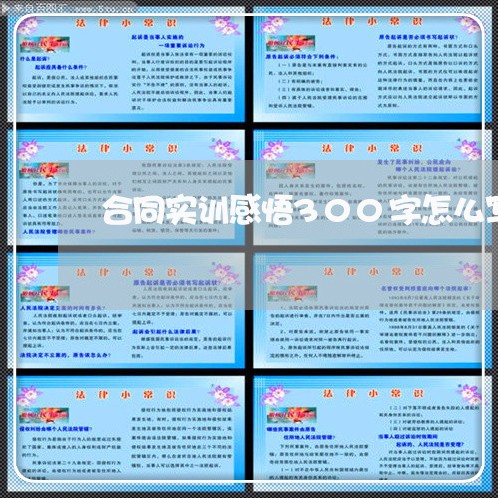 合同实训感悟300字怎么写/2023041471603