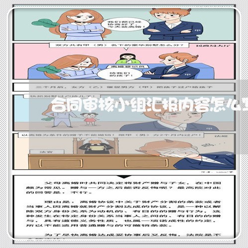 合同审核小组汇报内容怎么写/2023022630595 合同审核小组汇报内容怎么写/2023022630595