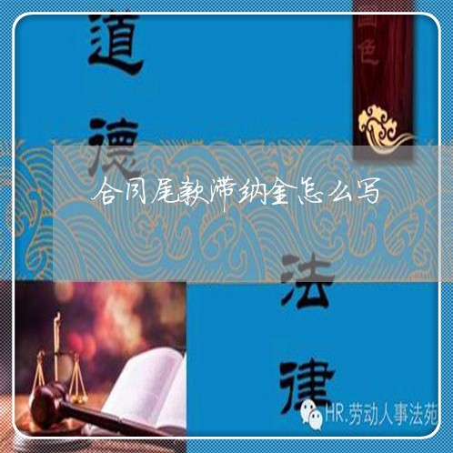 合同尾款滞纳金怎么写/2023022744848 合同尾款滞纳金怎么写/2023022744848