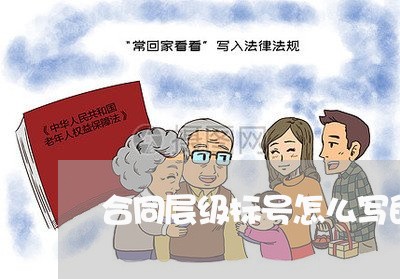 合同层级标号怎么写的呀/2023041195915 合同层级标号怎么写的呀/2023041195915