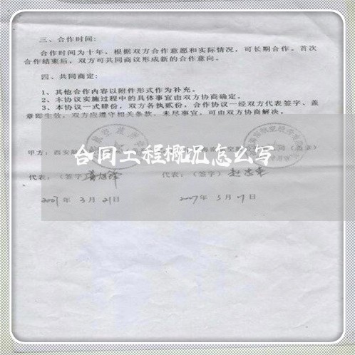 合同工程概况怎么写/2023041030371 合同工程概况怎么写/2023041030371