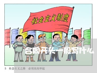 合同开头一般写什么/2023022691816