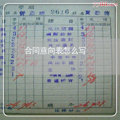 合同意向表怎么写/2023022694948