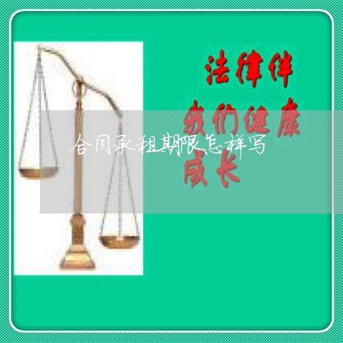 合同承租期限怎样写/2023041240571