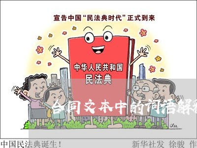 合同文本中的词语解释怎么写/2023060898150