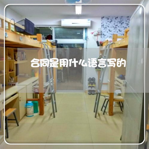 合同是用什么语言写的/2023011773724 合同是用什么语言写的/2023011773724