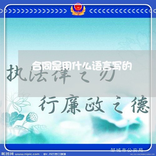 合同是用什么语言写的/2023041249361