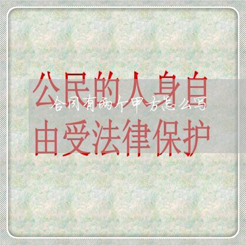 合同有两个甲方怎么写/2023042227180 合同有两个甲方怎么写/2023042227180