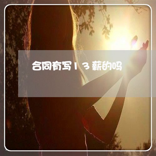 合同有写13薪的吗/2023040270715