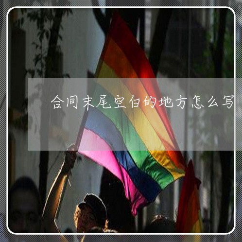 合同末尾空白的地方怎么写/2023022728169 合同末尾空白的地方怎么写/2023022728169