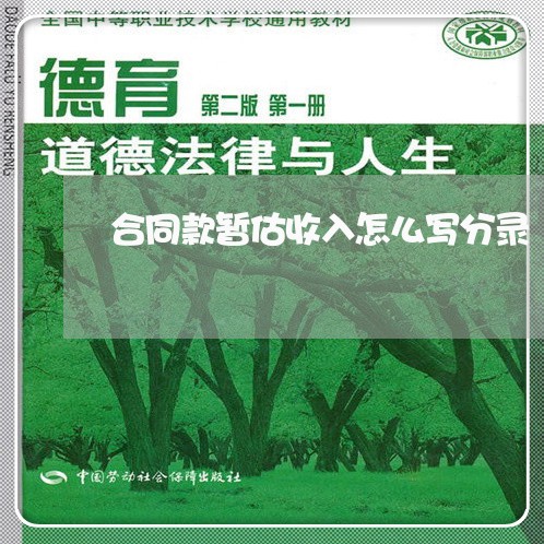 合同款暂估收入怎么写分录/2023042381595