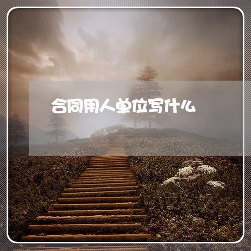 合同用人单位写什么