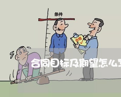 合同目标及期望怎么写范本/2023041028271 合同目标及期望怎么写范本/2023041028271