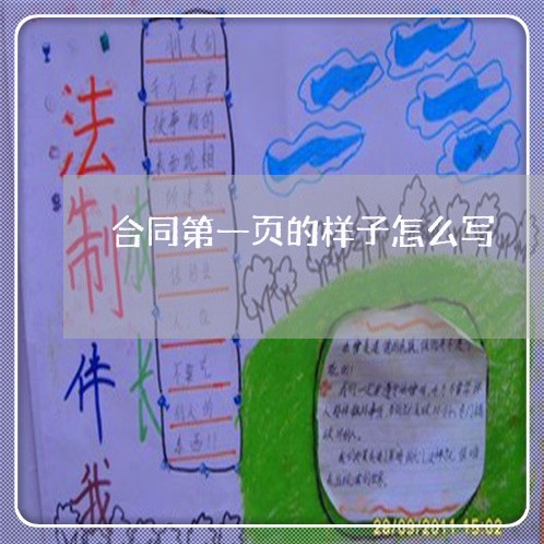 合同第一页的样子怎么写/2023060873705
