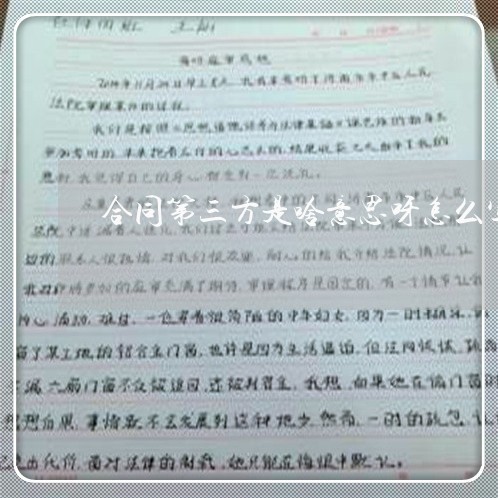 合同第三方是啥意思呀怎么写/2023061637368
