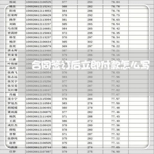 合同签订后立即付款怎么写 合同签订后立即付款怎么写