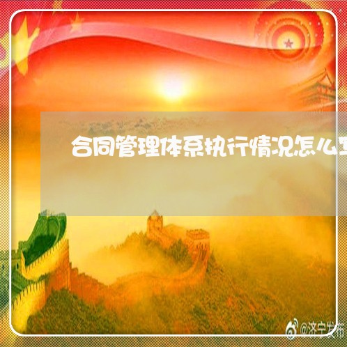 合同管理体系执行情况怎么写/2023060605737