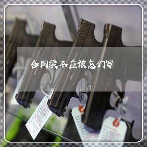 合同续本应该怎们写/2023022758572