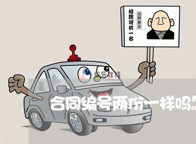 合同编号两份一样吗怎么写/2023061561815