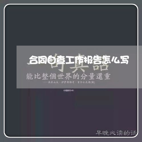 合同自查工作报告怎么写/2023041193796