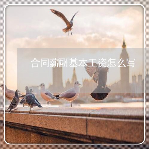 合同薪酬基本工资怎么写/2023011795359 合同薪酬基本工资怎么写/2023011795359