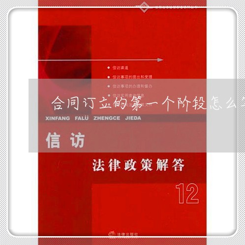 合同订立的第一个阶段怎么写/2023061674916