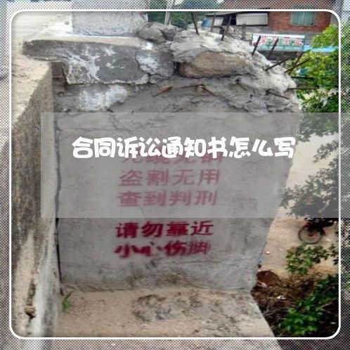 合同诉讼通知书怎么写/2023022726248