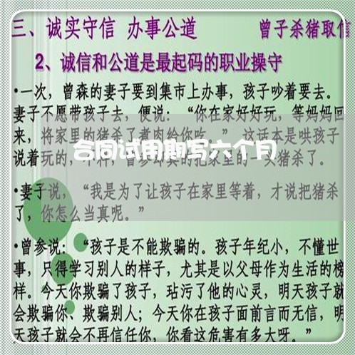 合同试用期写六个月/2023061686294 合同试用期写六个月/2023061686294