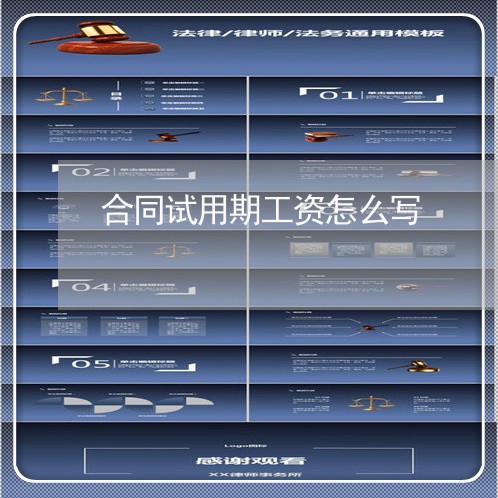 合同试用期工资怎么写/2023040326140 合同试用期工资怎么写/2023040326140