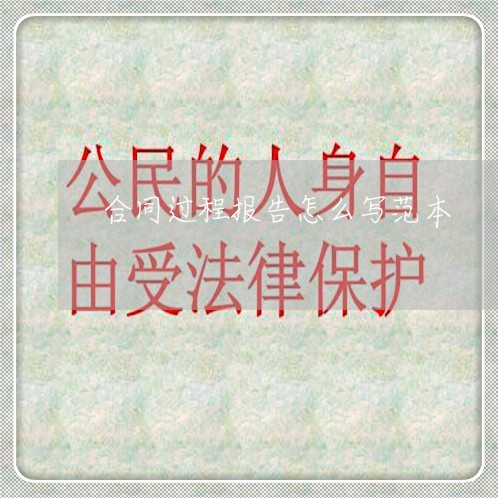 合同过程报告怎么写范本/2023011764614 合同过程报告怎么写范本/2023011764614