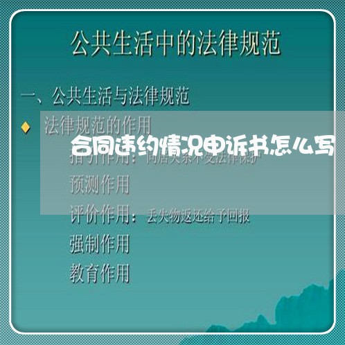 合同违约情况申诉书怎么写/2023041016048 合同违约情况申诉书怎么写/2023041016048