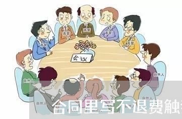 合同里写不退费触犯了哪条法规/2023060240572