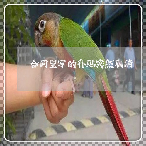 合同里写的补贴突然取消/2023041041705 合同里写的补贴突然取消/2023041041705