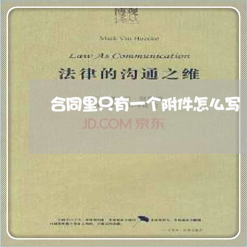 合同里只有一个附件怎么写/2023060282825