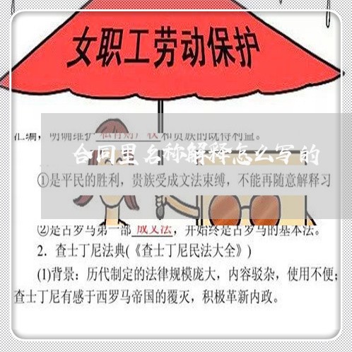 合同里名称解释怎么写的/2023040323816