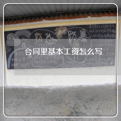 合同里基本工资怎么写/2023022641815 合同里基本工资怎么写/2023022641815