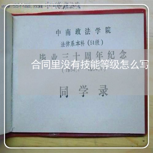 合同里没有技能等级怎么写/2023041141486