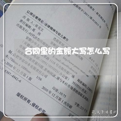 合同里的金额大写怎么写/2023040952726